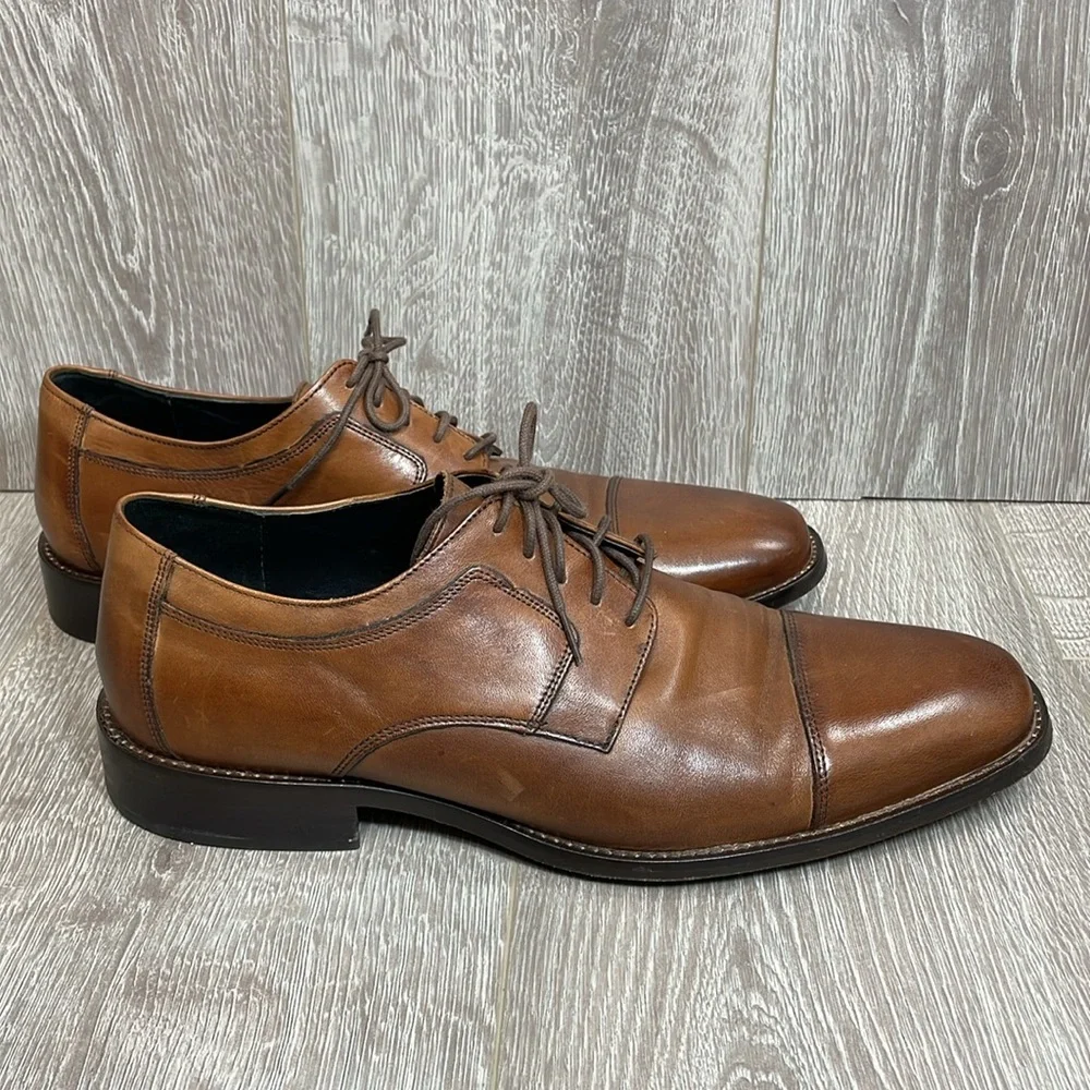 J. Murphy by Johnston & Murphy Leather Novick Cap Toe Lace Up Oxford Shoes 11.5M